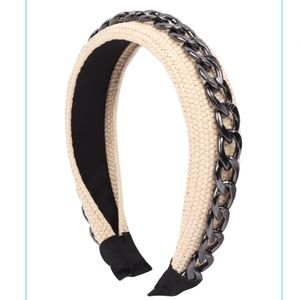 NWT Industrial Dark Chain with Beige Fabric Headband!